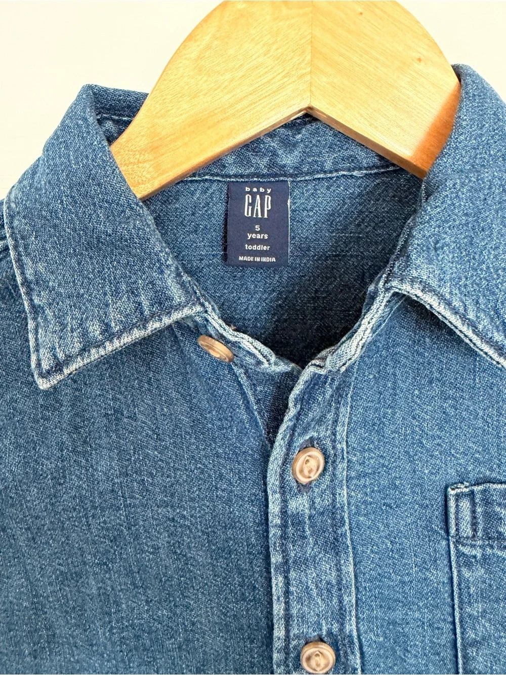 GAP Boys Dark Blue Denim Button-Down Shirt